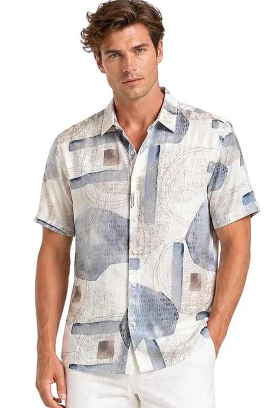 BOHIO Men’s Polyester Short Sleeve Shirt, Style #MLL3851