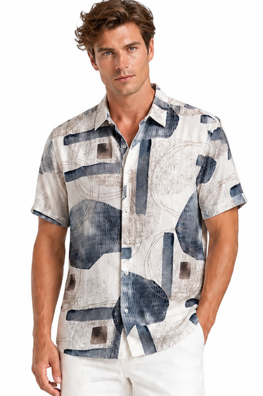 BOHIO Men’s Polyester Short Sleeve Shirt, Style #MLL3852