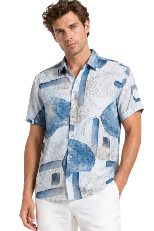 BOHIO Men’s Polyester Short Sleeve Shirt, Style #MLL3853