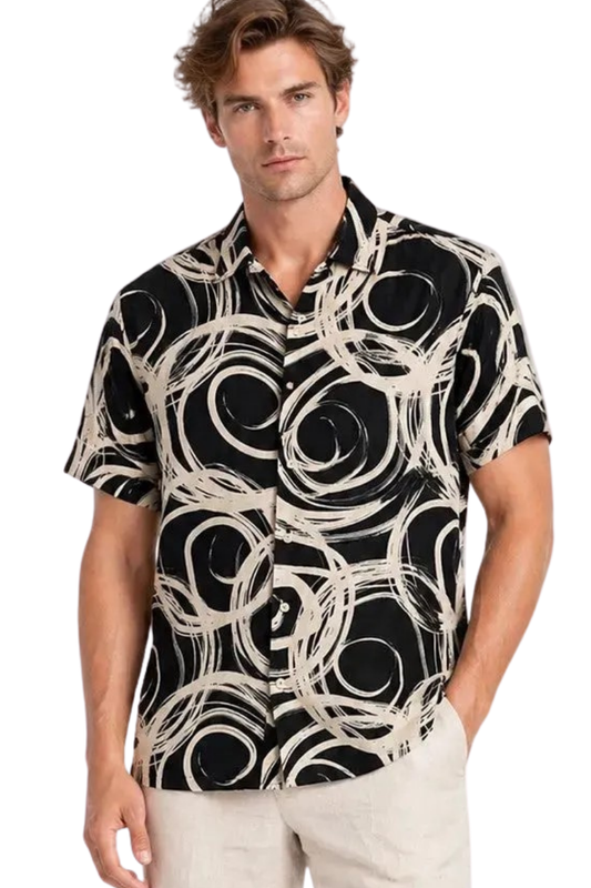 BOHIO Men’s Polyester Short Sleeve Shirt, Style #MLL3854