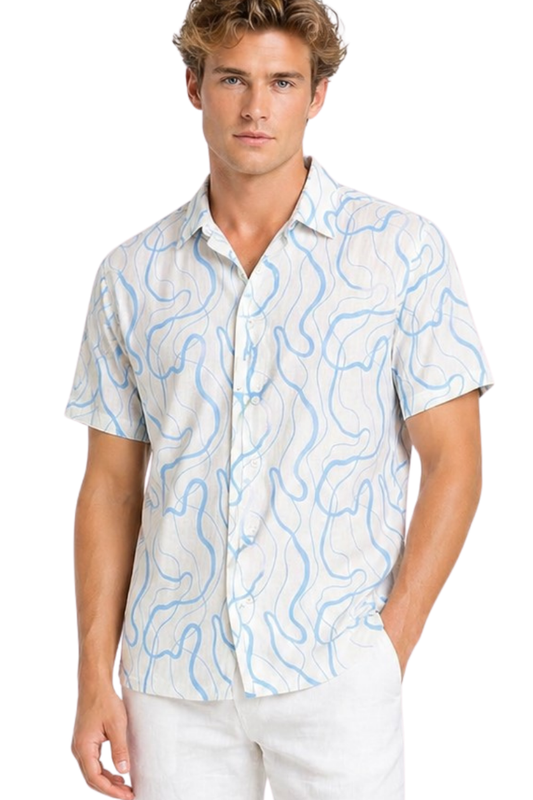 BOHIO Men’s Polyester Short Sleeve Shirt, Style #MLL3855