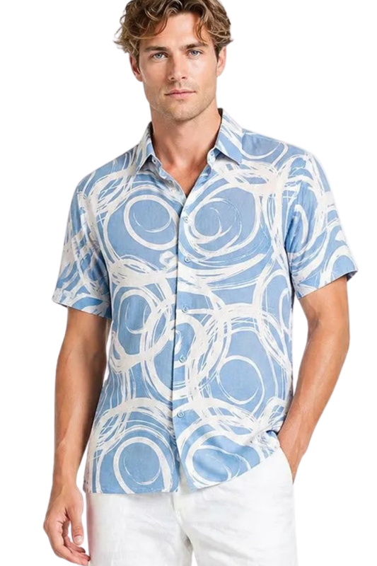BOHIO Men’s Polyester Short Sleeve Shirt, Style #MLL3856