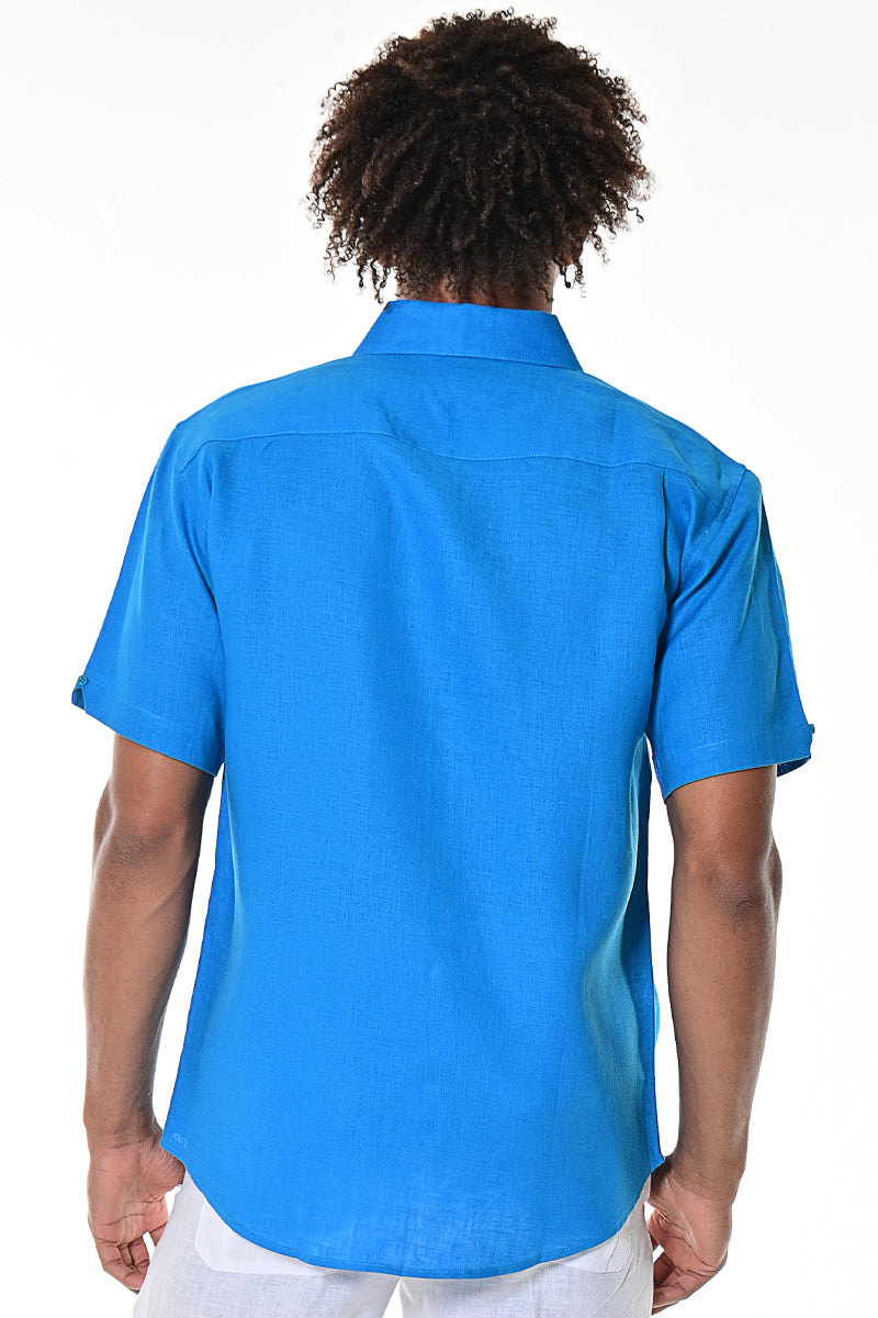 Men Linen Shirt Short Sleeve - MLS1270