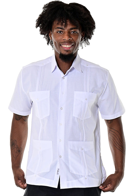 Men Cotton-Polyester Classic Guayabera S/S Shirt (3) Colors - MTCG1510